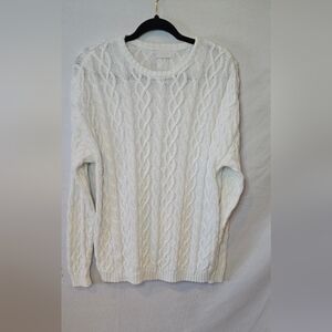 nuuds White lightweight Cable Knit Sweater